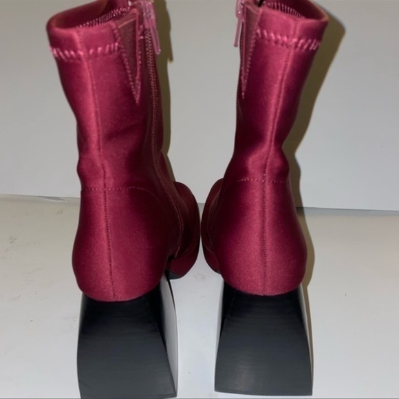 New Jeffrey Campbell Dauphin Wine Square Toe Boot size 7 - Picture 3 of 7